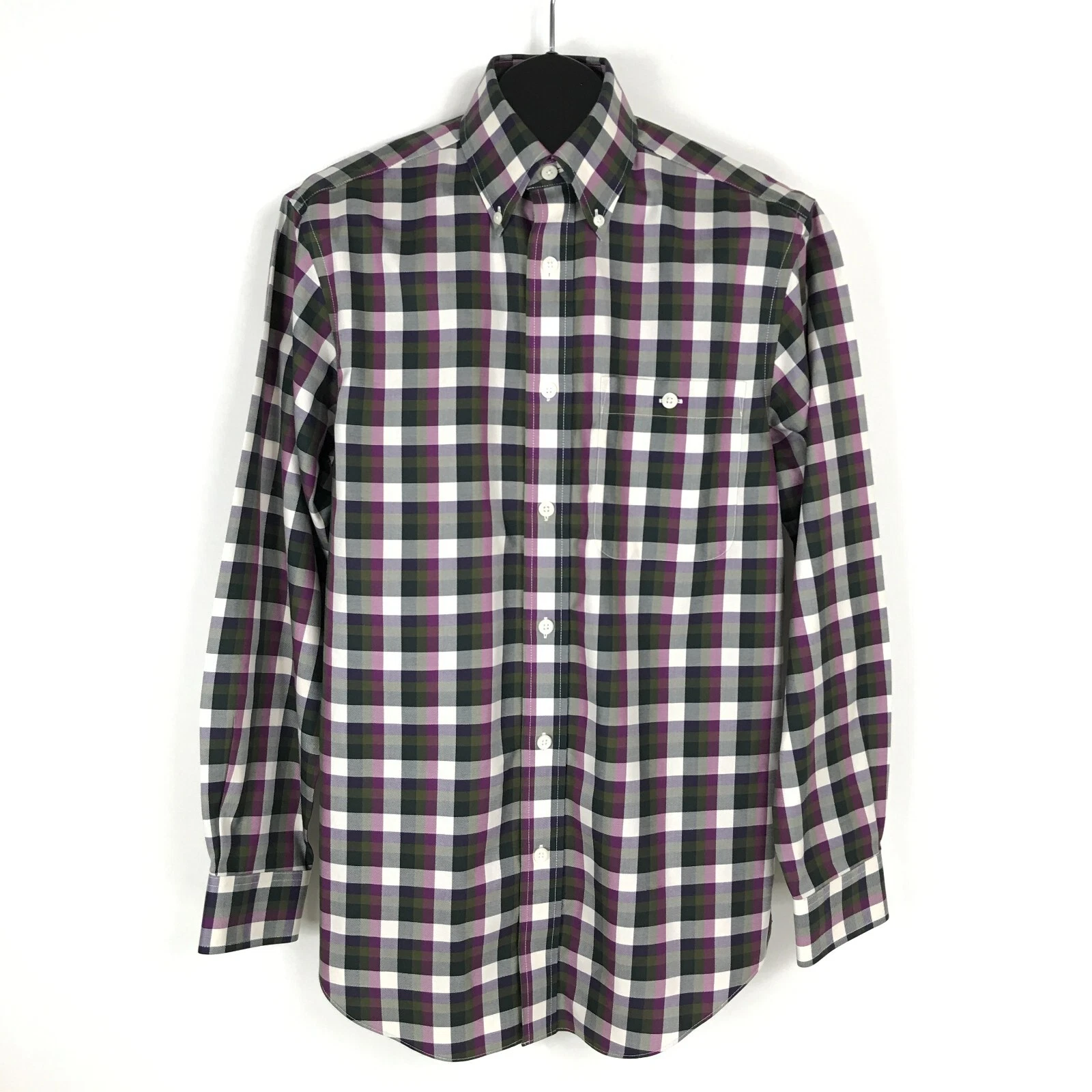 Orvis Long Sleeve Button Down Shirt Men's Small Plaid Cotton Outdoor Casual