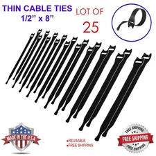 VELCRO Brand ONE-WRAP Thin Ties Cable Cord Organizer Reusable Straps - 25 Pcs