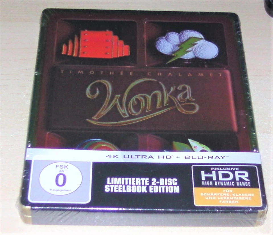 WONKA 4K GEPRÄGTE LIMITIERTE STEELBOOK EDITION 4K BLU RAY + BLU RAY NEU & OVP - Bild 3 von 4