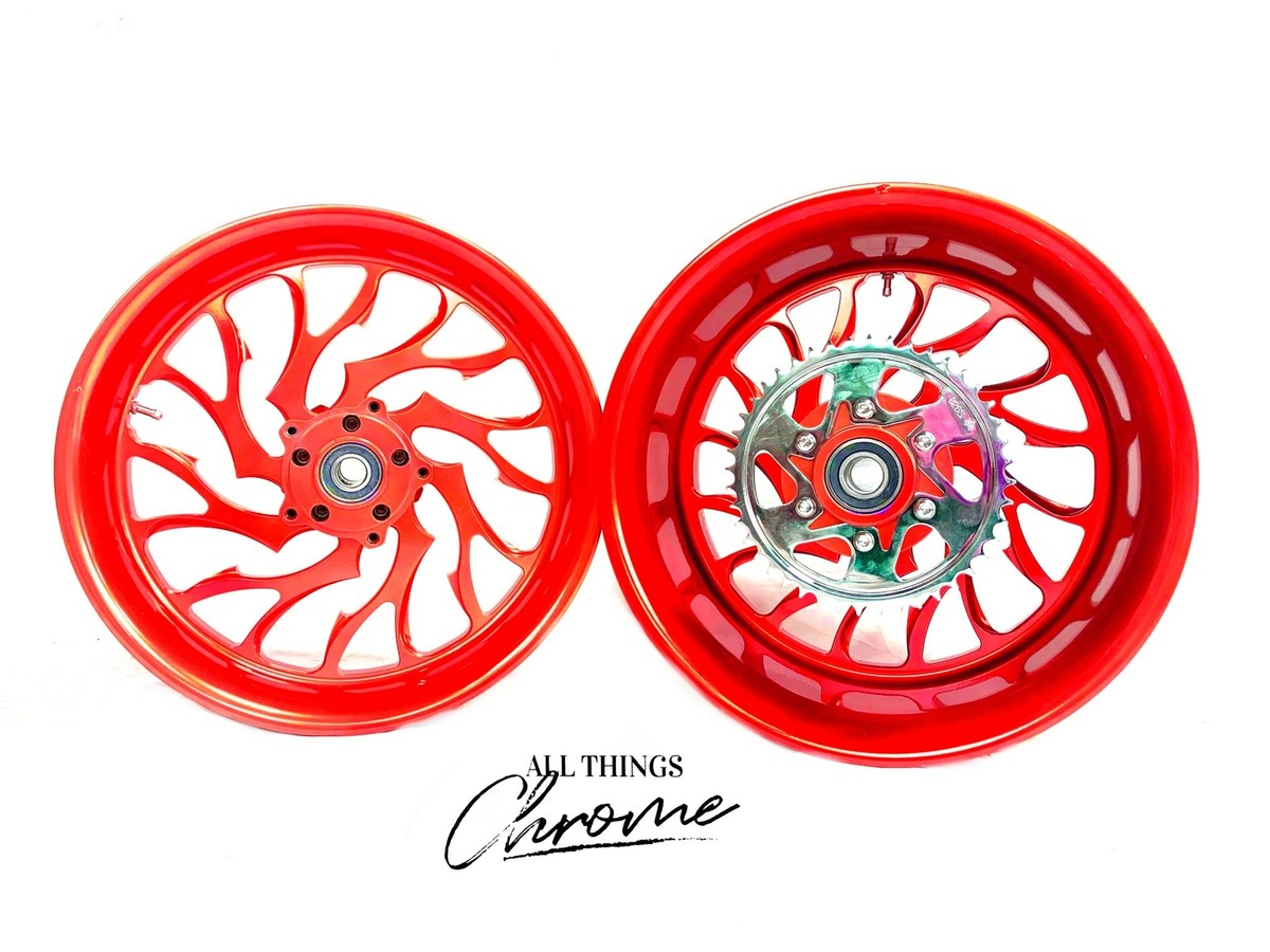 ZX 300 FAT TIRE CANDY RED HELLIAN WHEELS 2006-2011 KAWASAKI NINJA