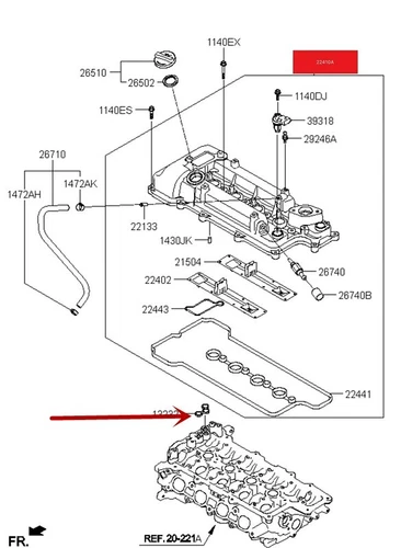 FOR KIA Hyundai Valve Cover Seal 22445-2B800 - Picture 4 of 5