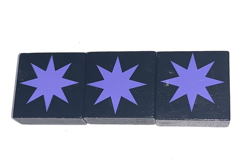 Qwirkle Replacement OEM 3 Purple Starburst Tiles Complete Set
