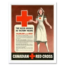 Propaganda Charity Red Cross Victory War Wwii Canada Nurse 12X16 Framed Print
