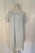 Vintage Shadowline Nightgown Robe Set Size Small Light Pastel Blue Floral Lace