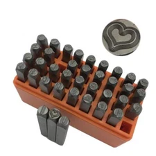 37-Piece Metal Stamps with Love Stamp Stamping kit Leather Tools Letter and N...