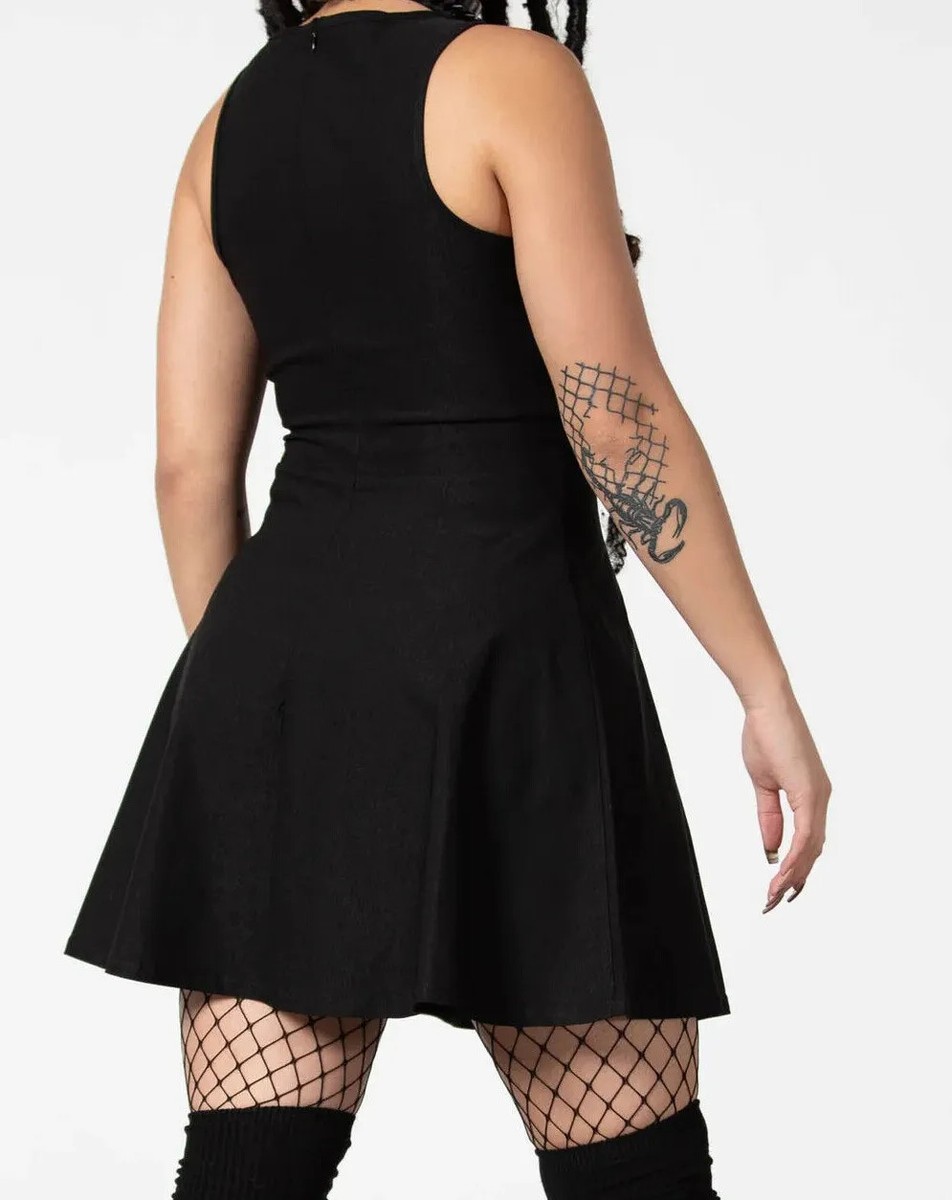 Killstar Thunderstruck O-Ring Dress Black Metal Gothic