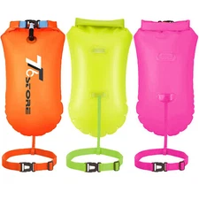Swim Buoy 3Color(Orange/Pink/Yellow) 15L TPU Dry Bag with Adjustable Waist Strap