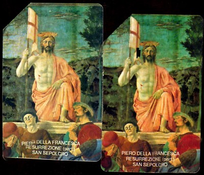 G 195/196 C&C 2252/2253 2 USED PHONE CARDS PIERO DELLA FRANCESCA MAN TES