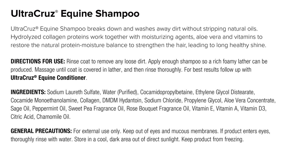 UltraCruz Shampoo Per Cavalli 1 Gallone: Detergente Naturale Con Proteine, Aloe E Vitamina E
