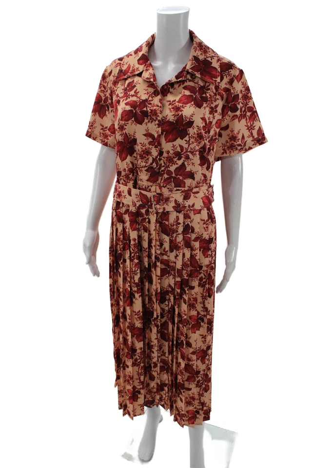 Tuckernuck Women Shirt Dress Beige Collared Button Short Sleeve Long Size XL - Image 2 of 4