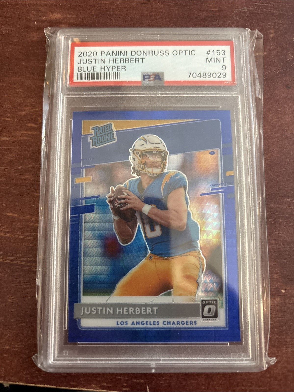 2020 Panini Donruss Optic - Rated Rookies Justin Herbert #153 Blue Hyper Prizm  