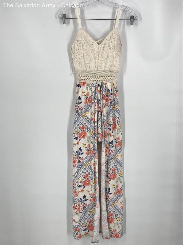 No Boundaries Womens Multicolor Floral Sleeveless Romper One-Piece Size XS