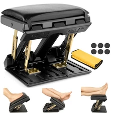 Adjustable Footrest with Removable Soft Foot Rest Pad Max-Load 140Lbs with 4-...