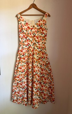 orange linen midi dress Elisabetta Bellu - Hibiscus