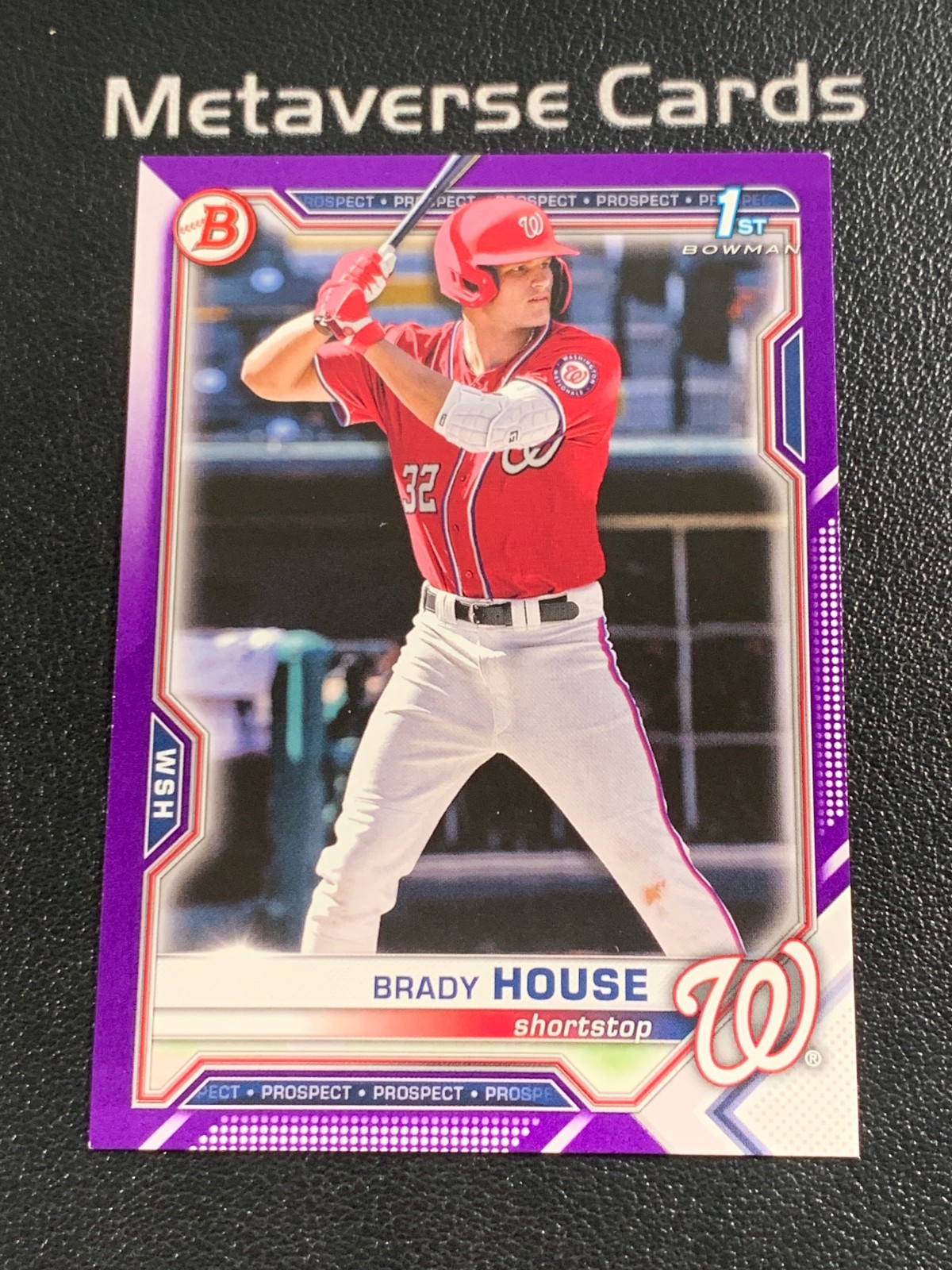 2021 Bowman Draft 1st Base Purple Border #BD-186 Brady House 194/250 Nationals