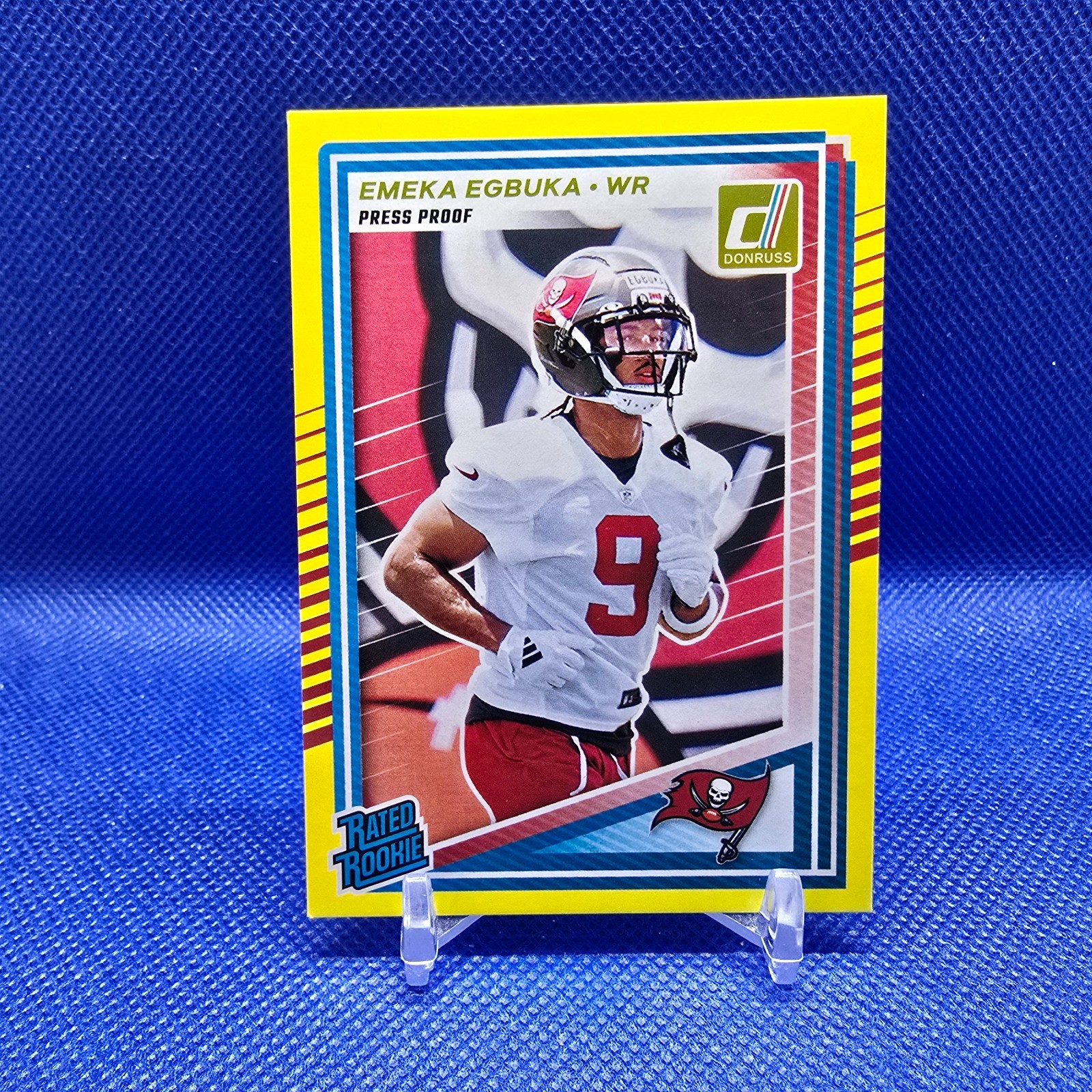 2025 Panini Donruss Rated Rookie Emeka Egbuka Yellow Press Proof #375