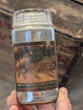 Labeled Fruit Jar Advertising Buffalo Brand Mustard Scudders Grocer St Louis MO 