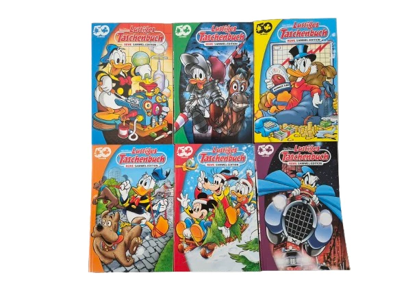 6 Lustige Taschenbücher der Rewe Sammel-Edition 50 Jahre Set Disney LTB Comics