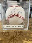cliff lee autographed inscribe baseball. free shipping