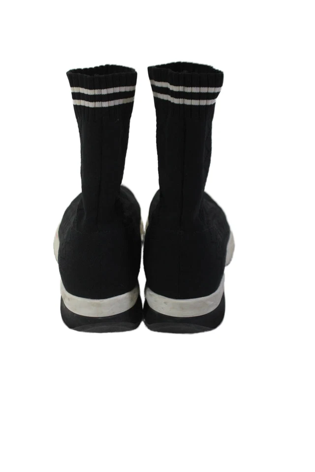 Fendi Womens Knit Fabric Sock High Top Sneakers Black White Size 8 - Image 3 of 4