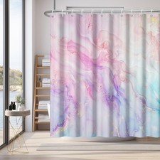 72x72 Inches Colorful Marble Shower Curtain Abstract Pink Purples Blue Fluid ...