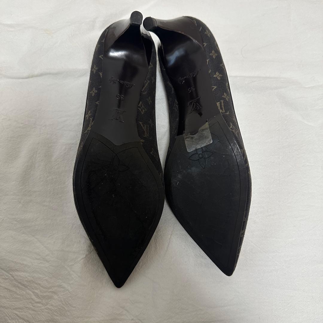 LOUIS VUITTON Pumps Heel Monogram Canvas Brown EU 35 135329K Authentic thumbnail 5