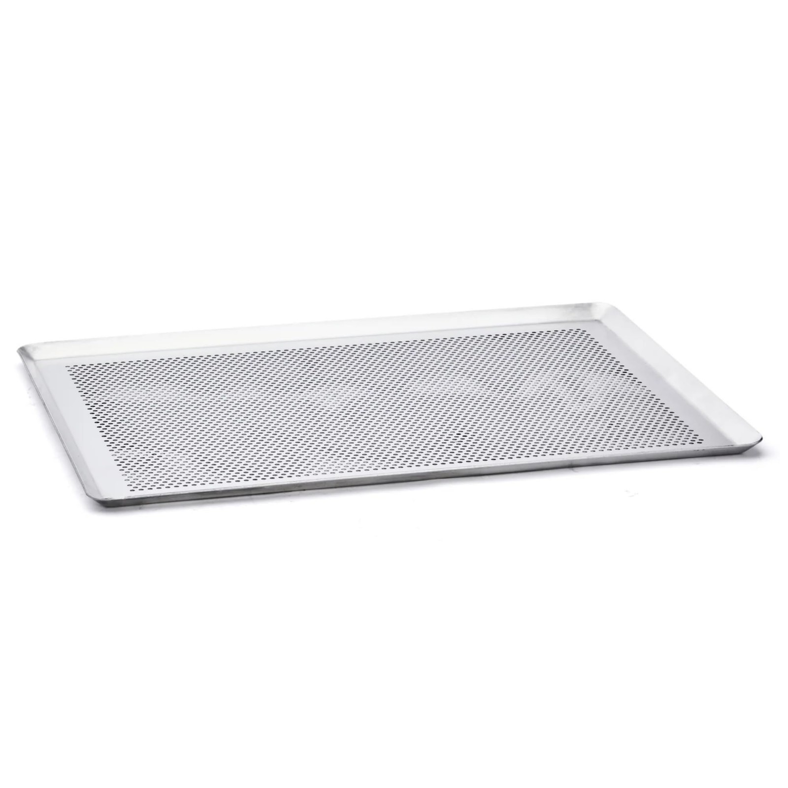 Plaque pâtissière en aluminium perforée 40x30 cm argent pour éviter les pâtes molles et humides