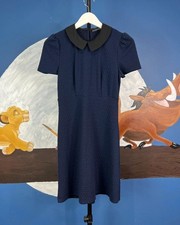 Atmosphere Navy Textured Mini Dress with Black Collar – Size 8