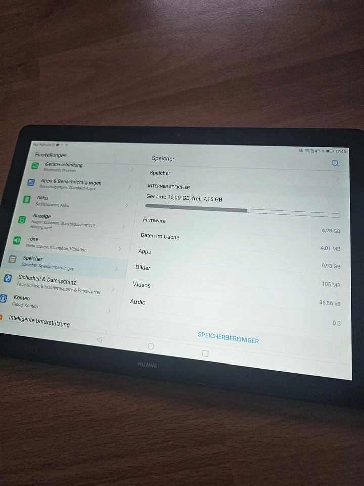 Huawei MediaPad T5 LTE 16GB, Wi-Fi + 4G (Ohne Simlock), 10,1 Zoll - Schwarz - Bild 3 von 4
