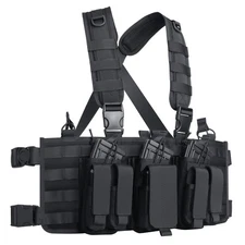 Chest Rig with Removable Mag Pouches Customizable MOLLE Panel Modular Gear Ca...