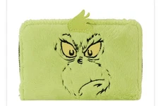 Dr. Seuss Plush Grinch Glow Cosplay Zip Around Wallet Loungefly