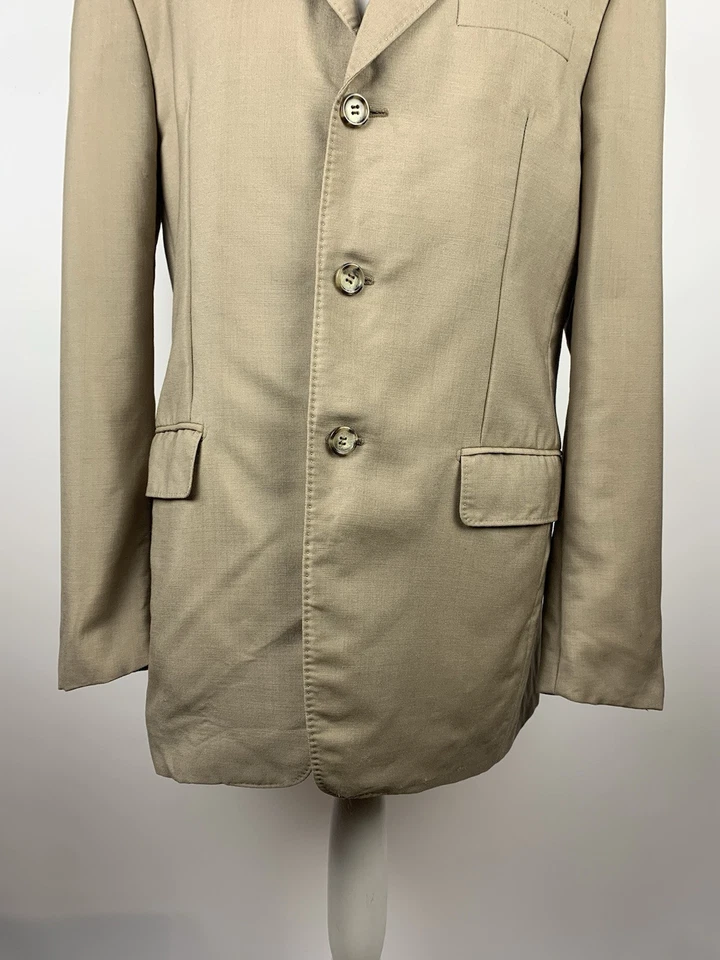 Blazer Para Hombres Prada Milano Talla 50R Lana Mohair Chaqueta Deportiva Abrigo Beige Hecho en Italia Foto 3 de 4