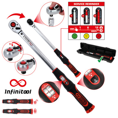 KS Tools Drehmomentschlüssel Auto KFZ INFINITOOL 1/2'', 20-200 Nm 516.9042