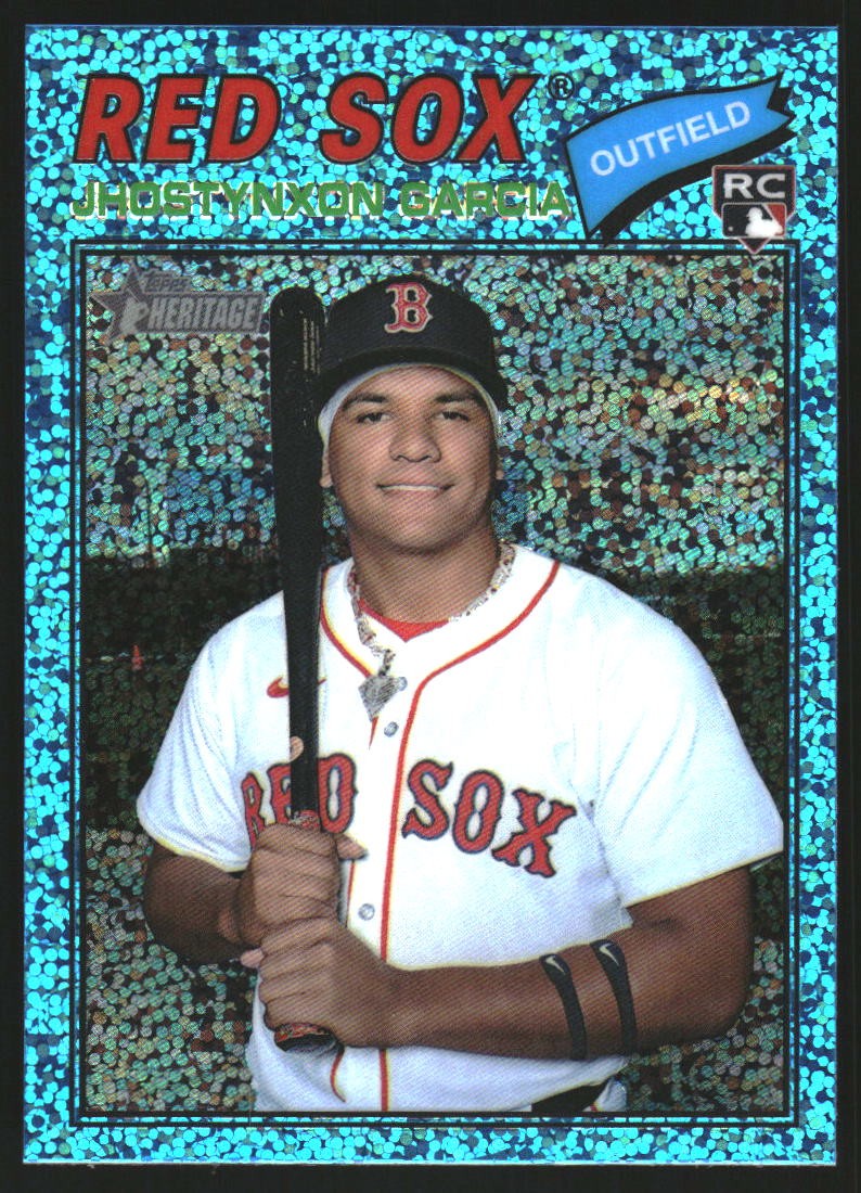 Jhostynxon Garcia 2026 Topps Heritage Chrome Light Blue Sparkle Rookie #112