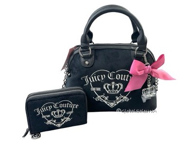 Juicy Couture Girlie Royalty Satchel Black Liquorice Bag Matching