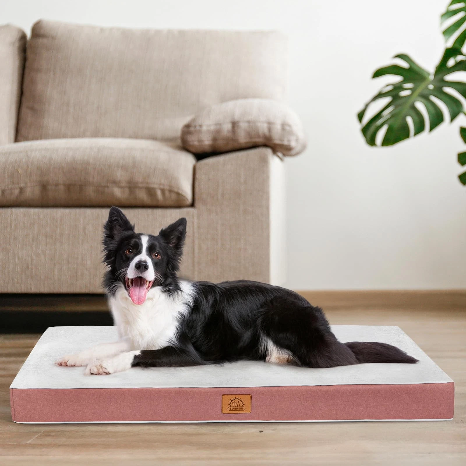 Orthopedic Dog Bed for Large Dogs, Waterproof Deluxe Plush Dog Crate Bed with...