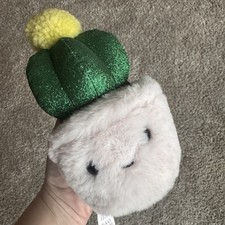 FAO Schwarz Sparklers Yellow Ball Green Cactus Plush 7" Stuffed Toy Soft Glitter