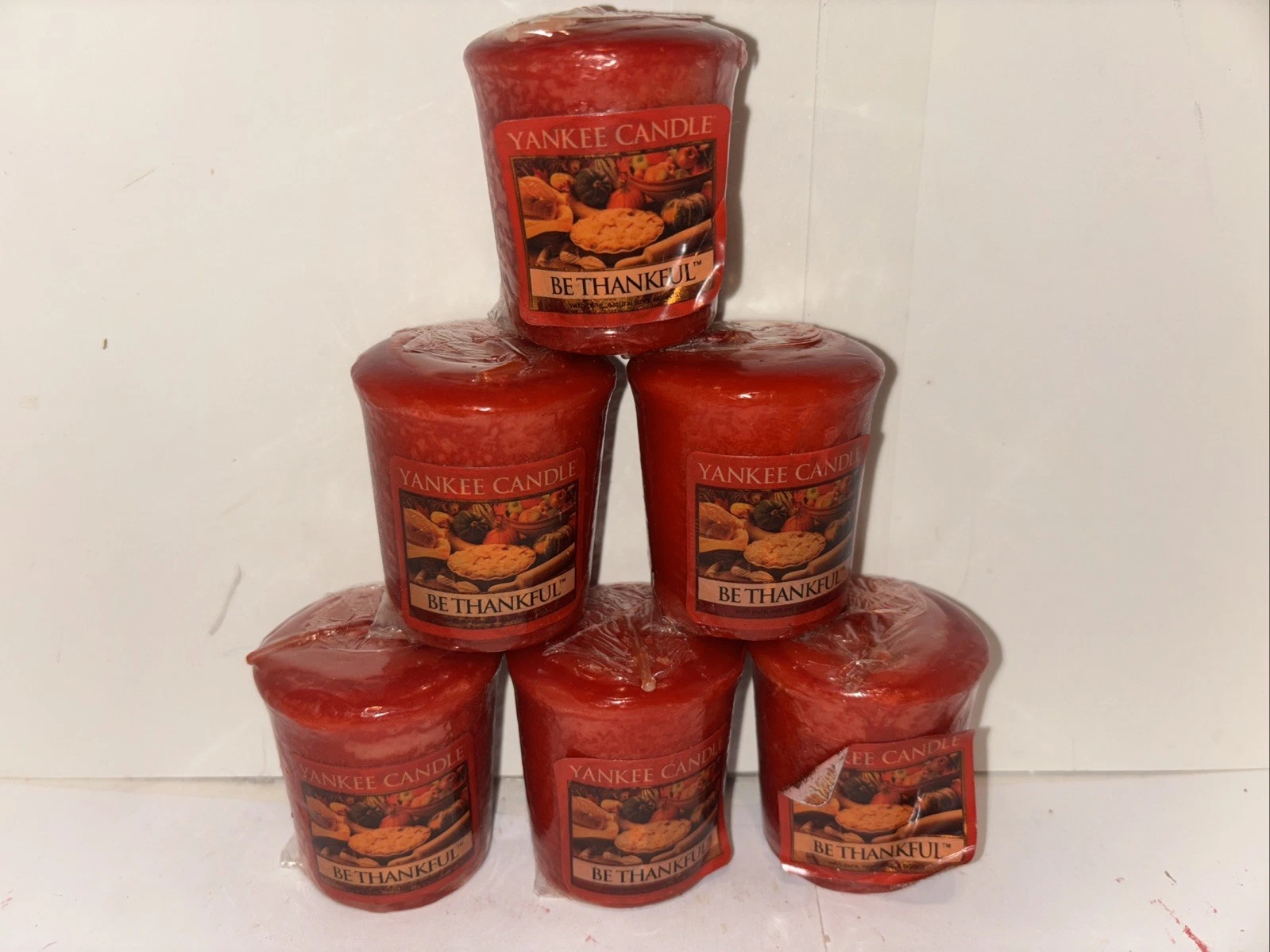 Be Thankful Yankee Candle Retired Votives Lot Of 6