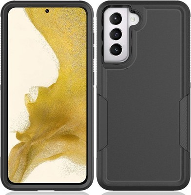 Phone Case for Samsung Galaxy S22, Heavy Duty Shockproof Rugged Black Bumper Cov