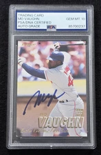 1997 MO VAUGHN Signed Fleer Baseball Card-METS-BOSTON RED SOX-PSA 10 Auto