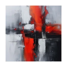 Abstract  Hand Painted Oil Painting on Canvas Modern Wall Art Red