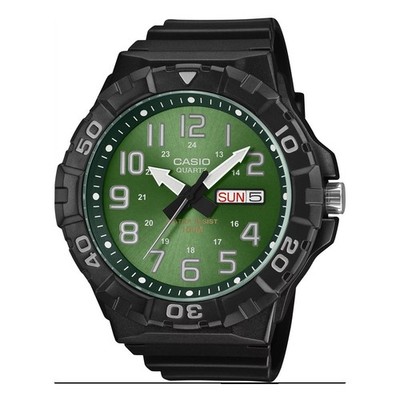 Casio Uhr Herren MRW-210H-3BVEF grünes Zifferblatt Serie Tag Datum 52mm Gehäuse