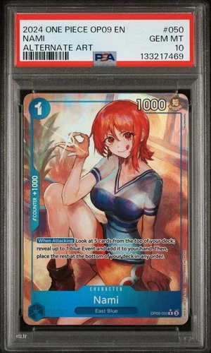 2024 ONE PIECE OP09-EMPERORS IN THE NEW WORLD ALTERNATE ART #050 NAMI PSA 10