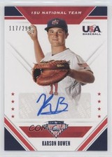 2020 Panini USA Baseball Stars & Stripes 117/299 Karson Bowen #15U-KB Auto 4z8