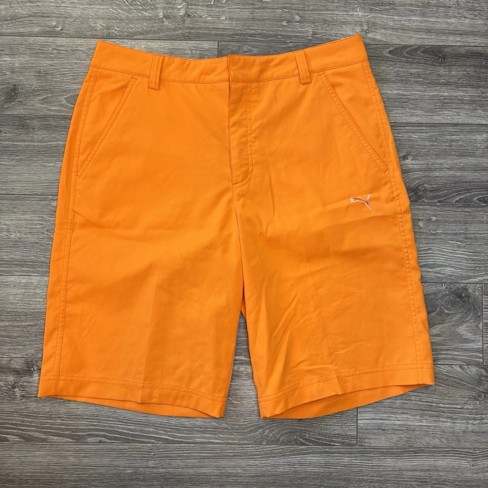 PUMA Pantaloncini Golf Uomo Arancione 32 Elasticizzati Leggeri Estivi Activewear DryCell