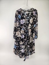 Story On Womens Multicolor Floral Print Wrap Dress Size S