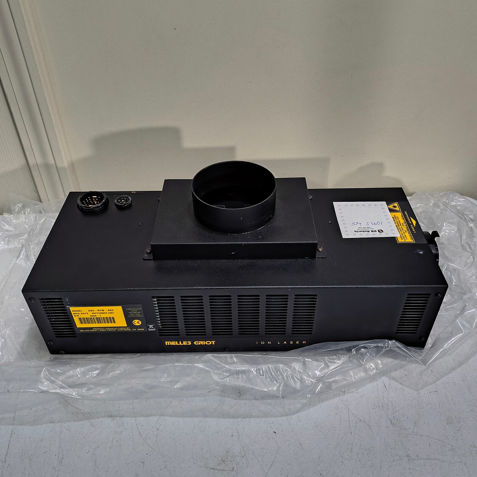 Melles Griot Air Cooled Ion Laser System 643-PERYB-A01 In Box SALVAGE FOR PARTS