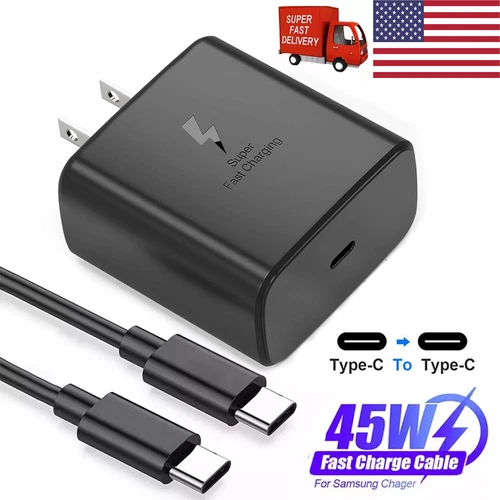 45W Super Fast Wall Charger+6ft Type USB-C Cable for Samsung Galaxy S21 S22U S23 - product listing photo