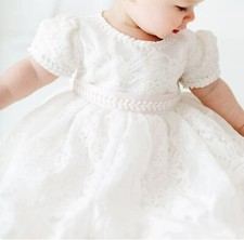 2tlg. Taufkleid Mädchenkleid Festkleid Blume...