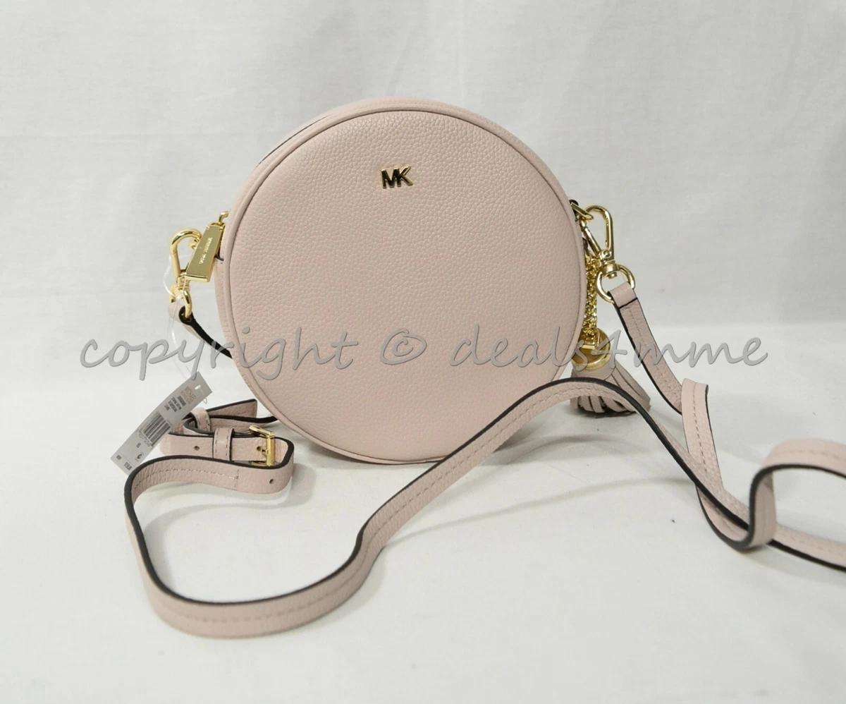 Michael Kors 32T8GF5N3L Pebbled Leather Canteen Crossbody Shoulder Bag Soft Pink